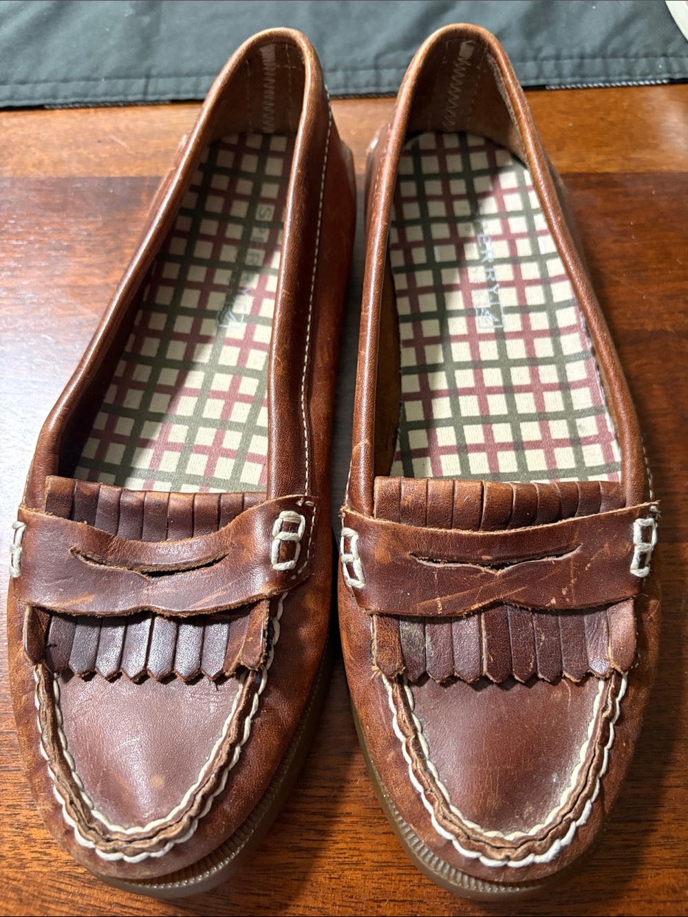 Sperry Women's Brown Leather Fringe Loafers Size 7.5